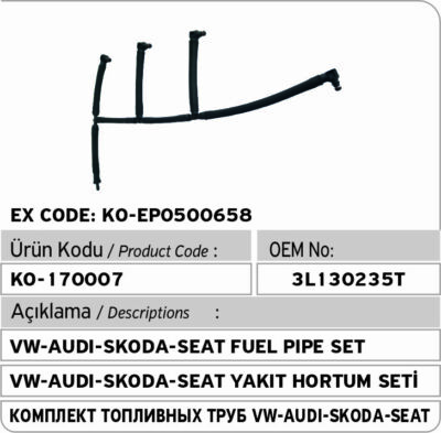 03L130235AG VW Audi Skoda Seat Kraftstoffrücklaufleitung Satz 0445130169 03L1...