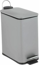 5 LITER BATHROOM TOILET SLIM PEDAL DUST BIN SLOW CLOSE LID RUBBISH WASTE BIN