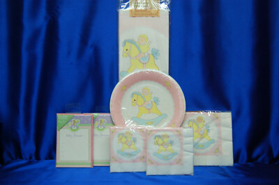 Rocking Horse Party # 7 Baby Shower Plates Napkins Invites Tablecover Vintage