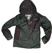 COLUMBIA JACKET ZIP UP YOUTH SIZE LARGE GREEN BLACK INSULATED WITH HOOD