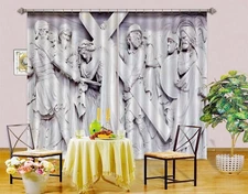 3D Jesus Cross Religion ZHUA2178 Photo Curtain Window Blockout Fabric Amy 2023