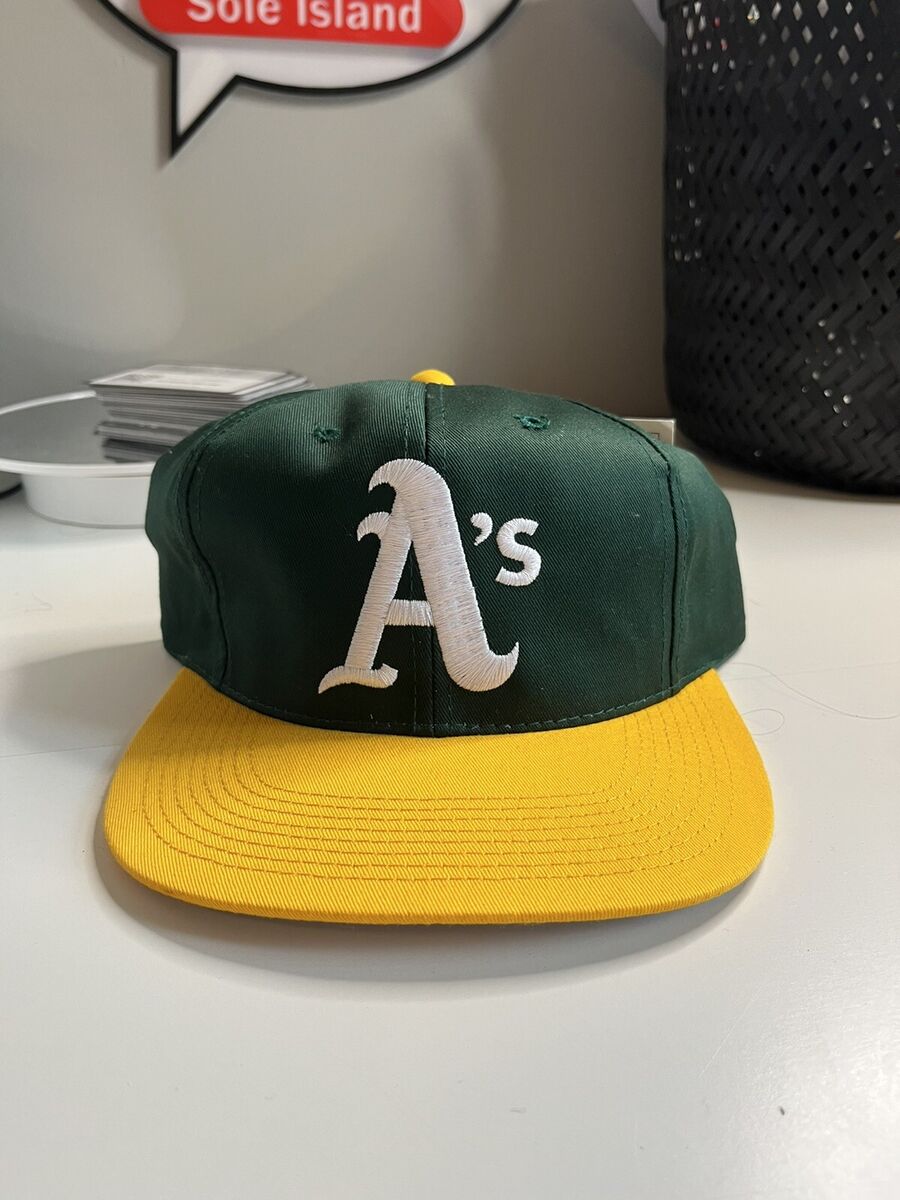 Vintage 1990s MLB Hat Oakland Athletics Yellow Brim Kids Vintage 1990s MLB Hat Oakland Athletics Yellow Brim Kids