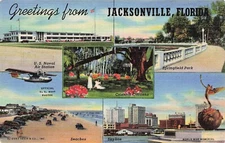 Jacksonville Florida RPO Soldier Mail WWII Military Army Vtg Postcard F46