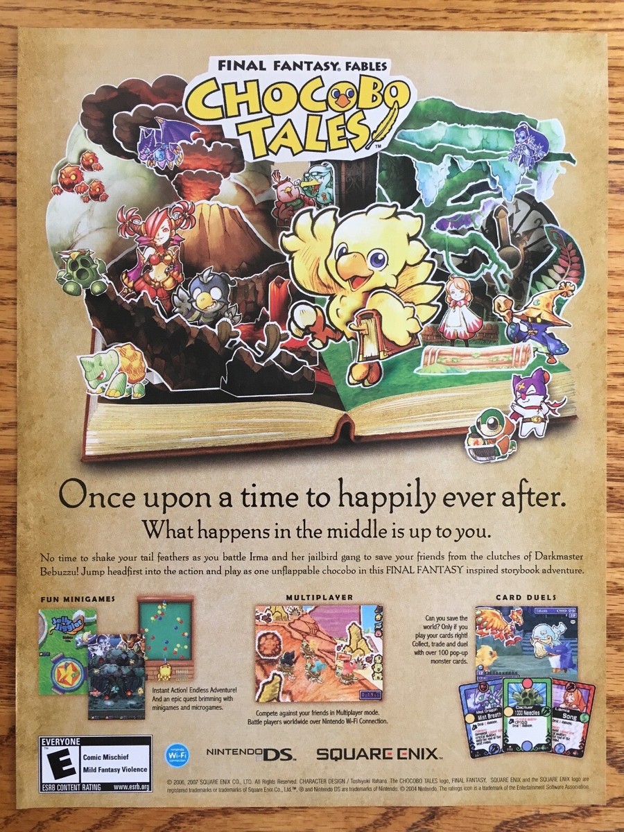 Final Fantasy Fables: Chocobo Tales Nintendo DS Video Game Poster 