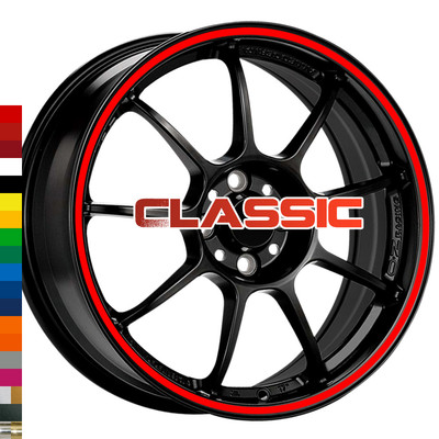 Felgenrandaufkleber GP Design Vorgekrümmt - Für 20-24 Zoll Felgen, Rot Neon, 8 Mm Breit, 12 Stück