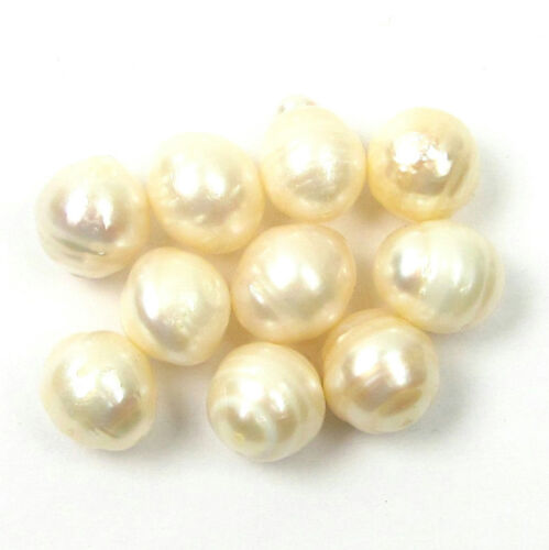 10 pcs Authentic 10-11mm Baroque Loose Australian White South Sea Pearl - Picture 1 of 3