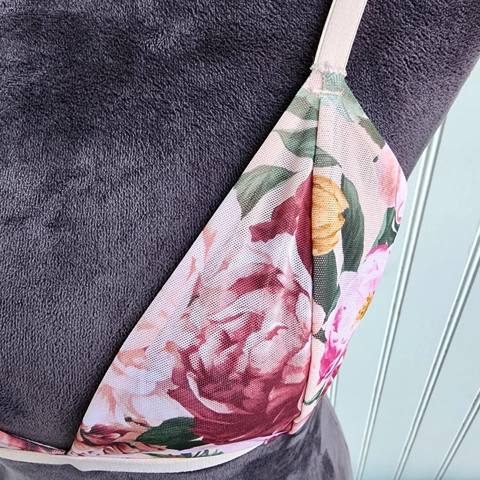 Sujetador Express Intimates Rosa Malla Suave Sin Forro Bralette Talla Grande Pull Over L Foto 3 de 4