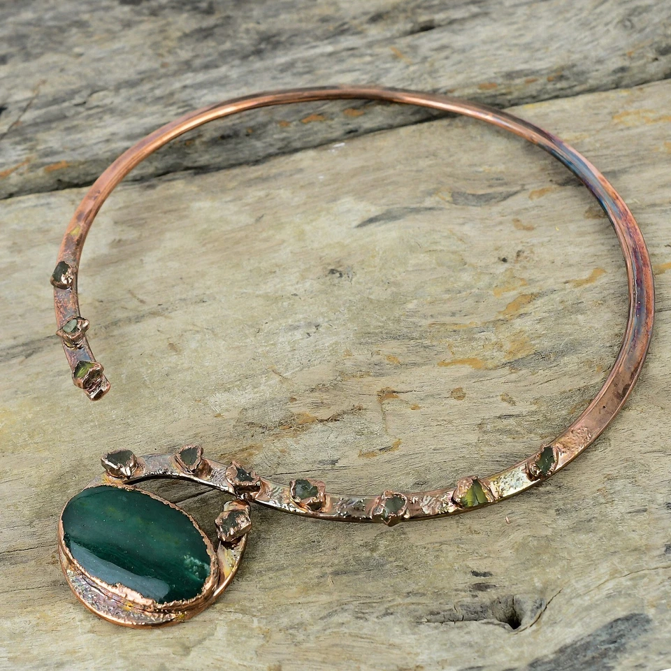 Gift For Her Copper Vasonite Jewelry Electroformed Choker Necklace Adjustable" - Image 4 of 4
