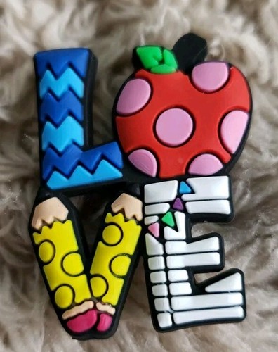 16 Pc Croc PVC Shoe Charms School Teacher, Back To School, 100th Day, Bookworm - Picture 10 of 18
