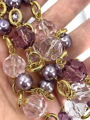 Collier Perles Violet Kenneth Jay Lane KJL - Perles En Verre Et Cristal - Occasion Femme