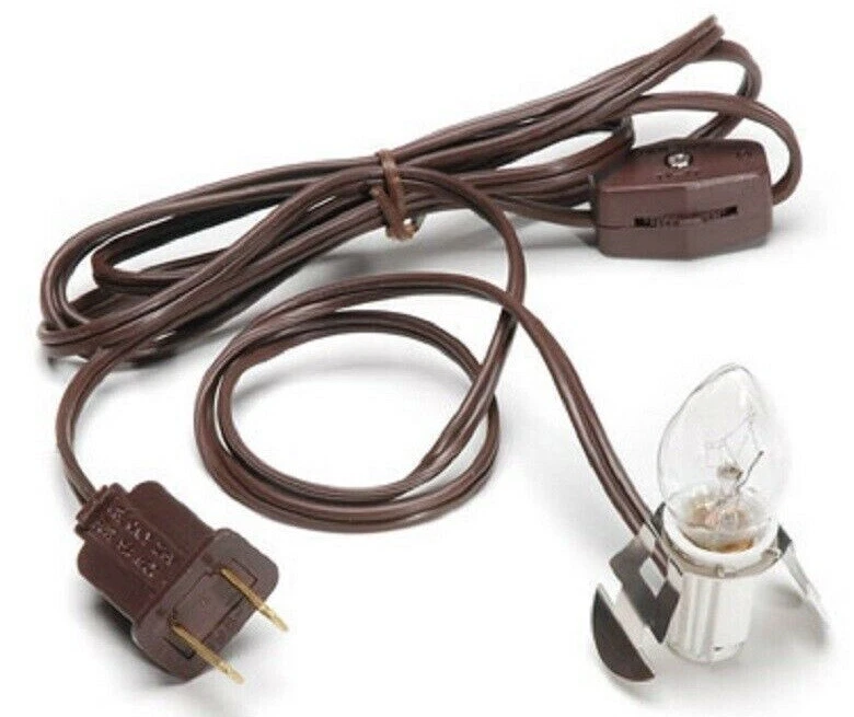 CRAFTS-N-HOBBY-SHOP Brown Clip Lamp Light 6' Electric Accessory Cord with Socket on/off Switch
