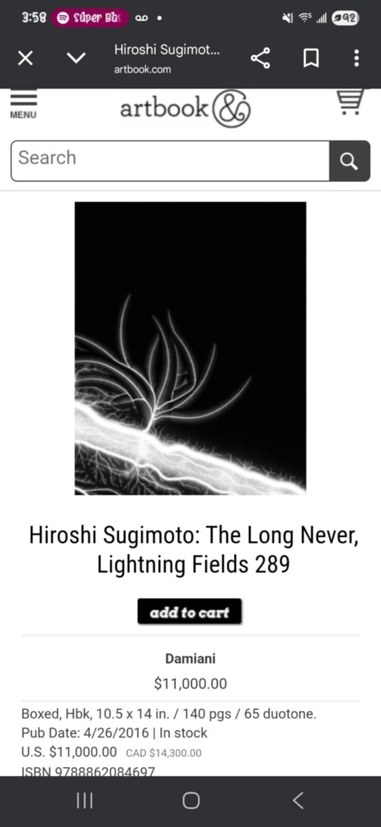 Hiroshi Sugimoto: The Long Never, Lightning Fields 289 14.5