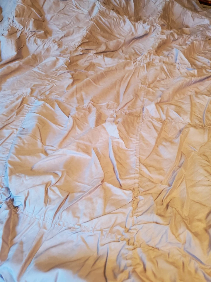 Funda nórdica Pottery Barn Teen orgánica con diamantes acanalados doble gris claro nueva sin etiquetas Foto 4 de 4