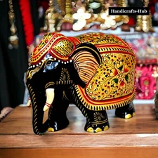 Carved Elephant Statue Figurine Decorative Art Sculpture Christmas Present Gift