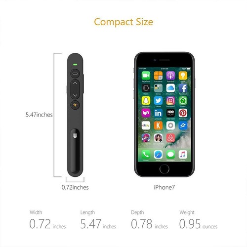 Brand New Wireless Remote Control Clicker PPT PowerPoint Presenter Laser Pointer - Picture 3 of 12