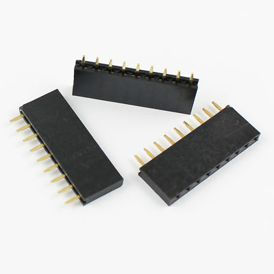 10Pcs 2.54mm Pitch 9 Pin Female Single Row Straight Header Strip PH: 8.5mm