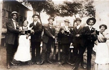 RPPC Germany 1910s Postcard "6 Men 2 Women Mugs & a Keg" The Dream!
