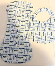 Handmade Burp Clothes  And Bib Sets Made In Ohio With Love Fish Design