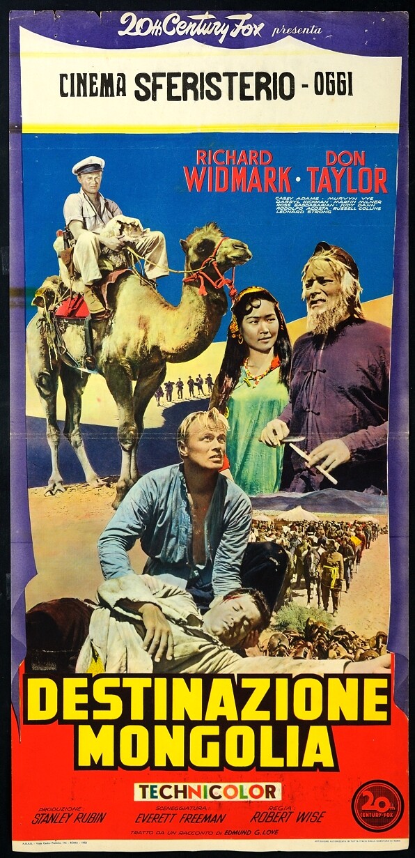 Locandina originale film Destinazione Mongolia (1953) - Regia di Robert Wise