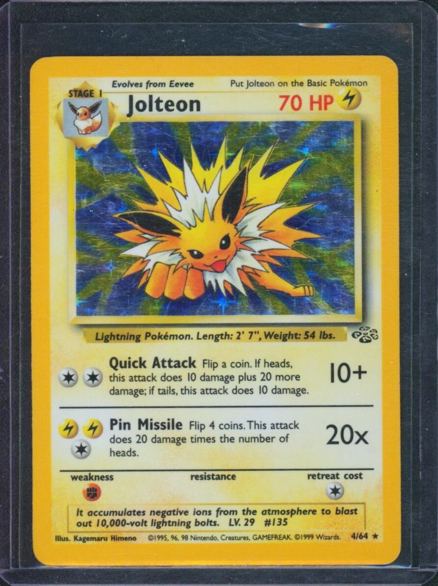 1999 WOTC Jungle Set Jolteon Holo Rare 4/64 Pokémon Card TCG