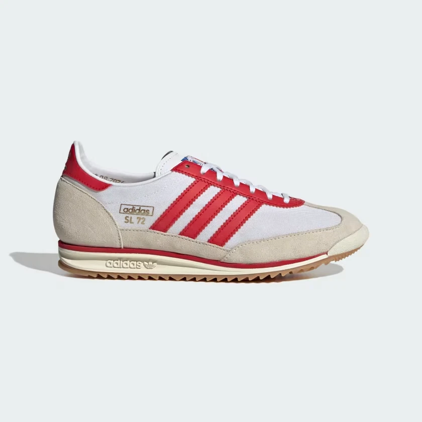adidas Originals SL 72 in White and Red UK 4 - EUR 36 2/3