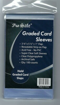 100 Pro safe ReSealable Graded Card Bags Sleeves  1 Pack of 100