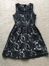 Just Ginger Women's Size S Small Lace Dress Black Cream Short Sleeveless 2010s