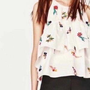 embroidered ruffle top