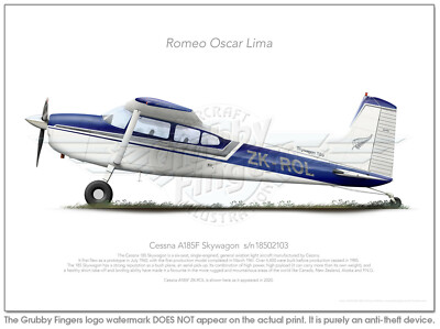 Cessna 185 ZK-ROL 2020 print - A3+ Profile Print | eBay