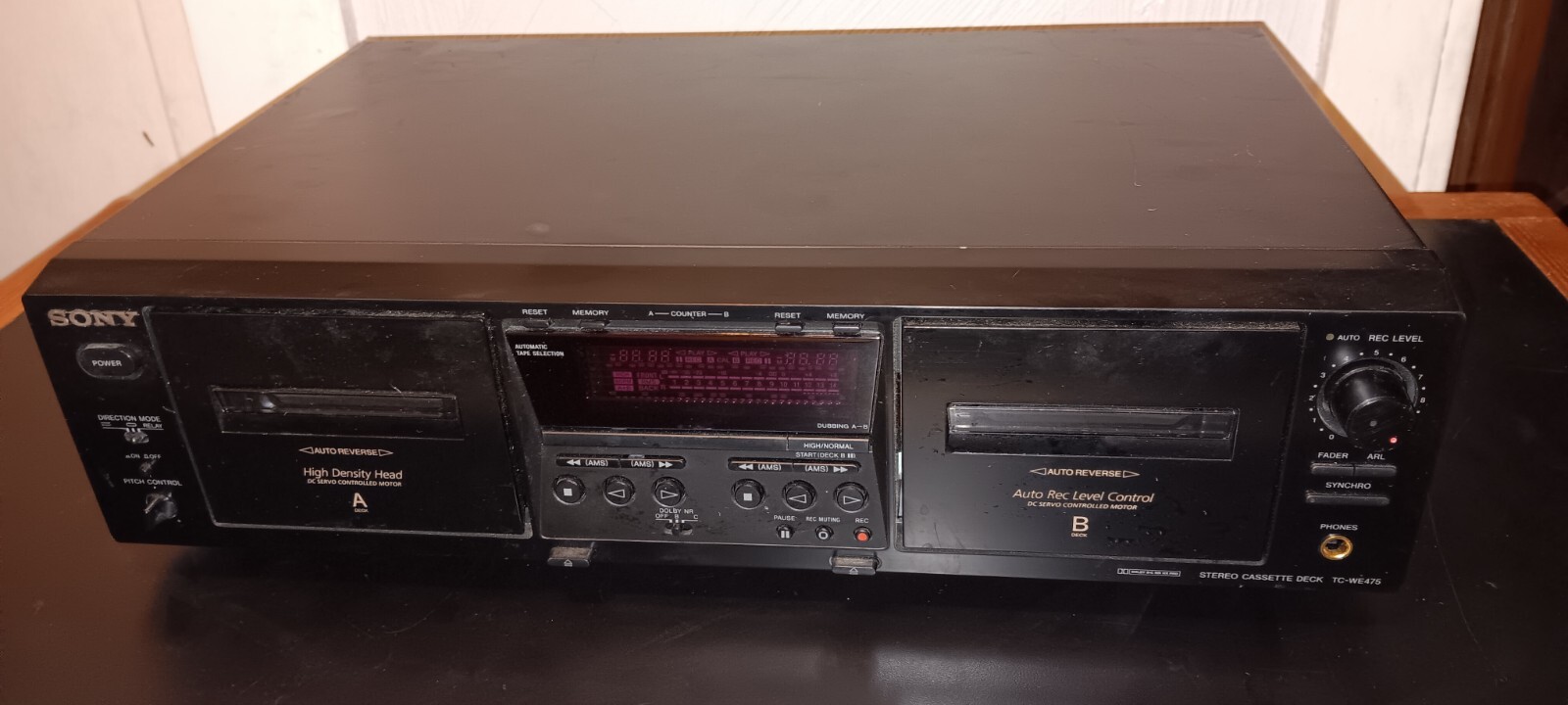 Sony TCWE475 Dual Stereo Cassette Tape Deck Player Recorder Cleaned