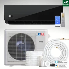 18000 BTU MidNight Mini Split Heat Pump Air Conditioner 24 SEER 230V 16ft Kit