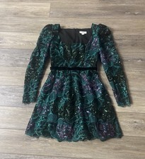 Helsi Alice Dress Sz S Floral Sequin Lace Cocktail Sparkle Party Event Designer