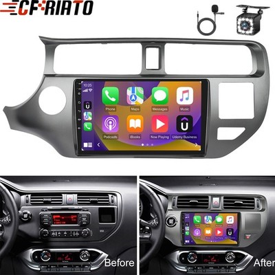 For Kia Rio 2012-2015 Car Stereo Radio Wireless Apple CarPlay Android Auto + Cam