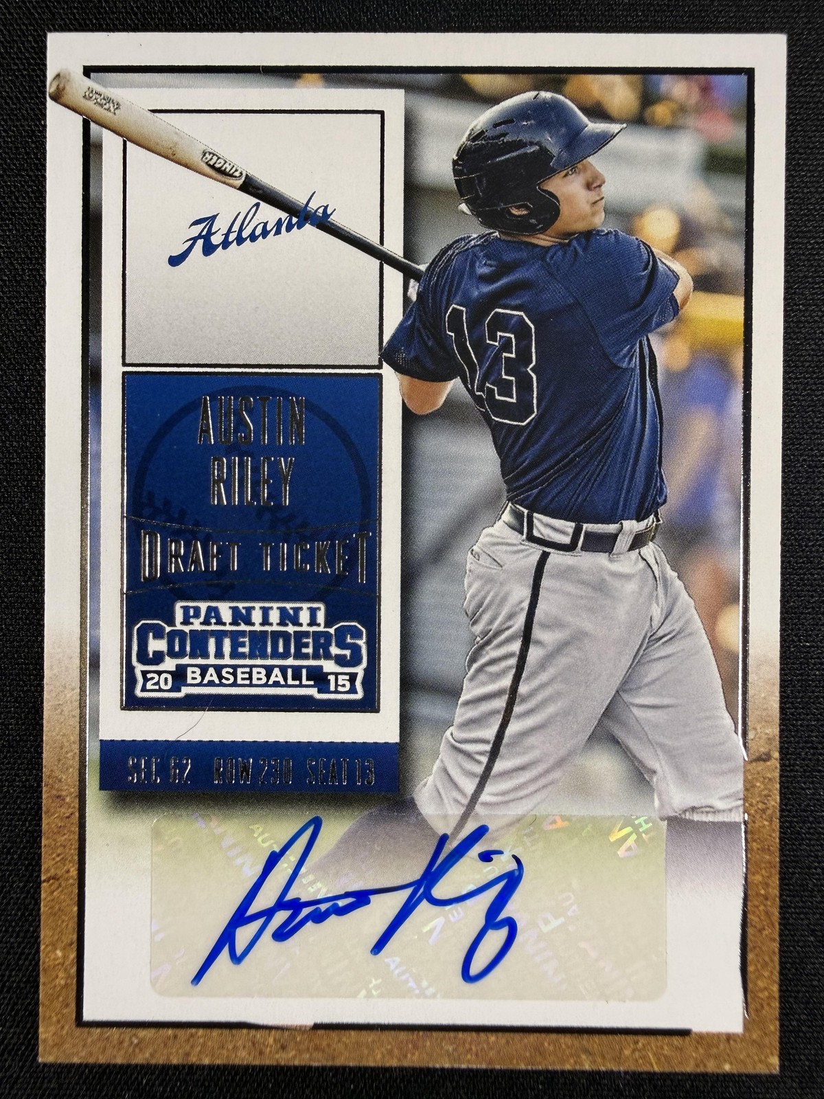 2015 Panini Contenders #19 Austin Riley Draft Ticket Autographs Auto