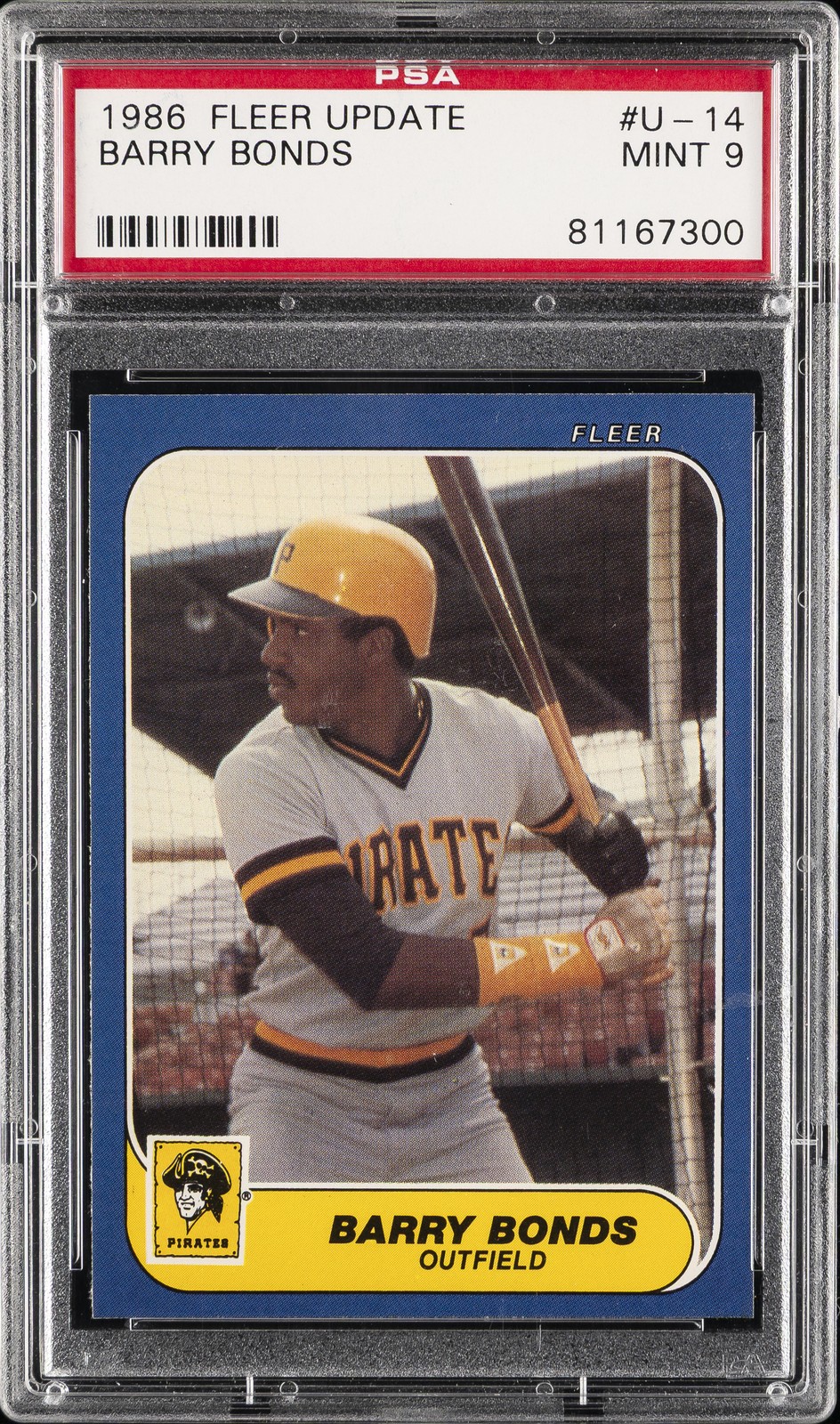 1986 FLEER UPDATE #U-14 BARRY BONDS ROOKIE RC PSA 9
