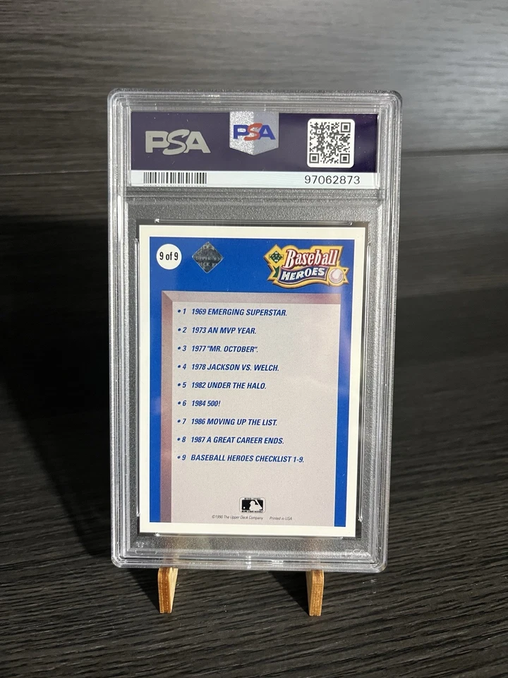 1990 Upper Deck Jackson Heroes #AU1 Reggie Jackson AUTO 998/2500 PSA/DNA 6 9 - Image 2 of 2