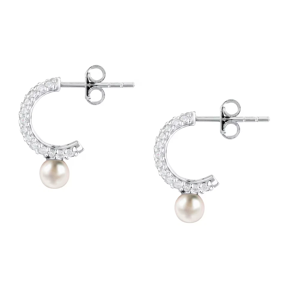 Orecchini anellina donna ragazza gioielli Morellato linea Perla SXU52 argento - Immagine 3 di 4