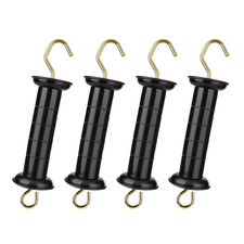 4 Pcs Electric Fence Gate Handle, Gate Handle Insulators with Spring, Outdoor Bl