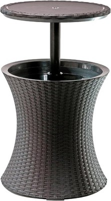 Keter Pacific Cool Bar Outdoor Patio Furniture&Hot Tub Side Table,Espresso Brown