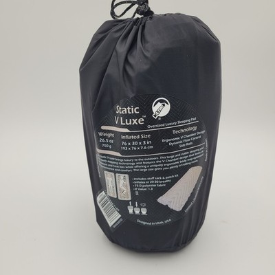 KLYMIT Static V Luxe Inflatable Gray Sleeping Pad ''NEW'' 30''x 76'' /  3'' 