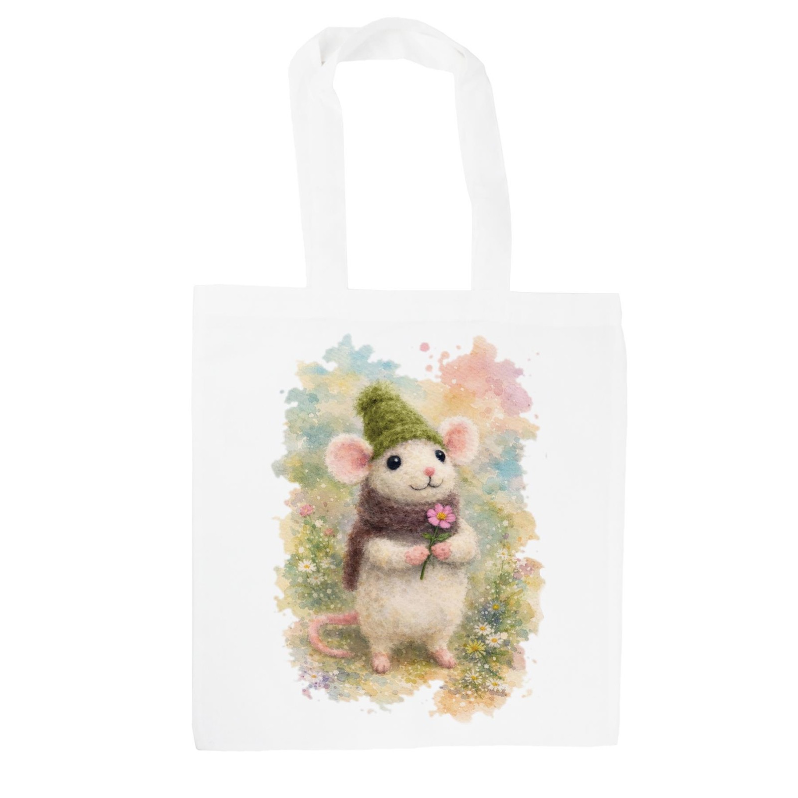 Cute Fuzzy Mouse Tote Bag - Reusable Shopping Bag Gifts for Animal Lovers