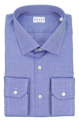XACUS men's blue oxford shirt evolution fit 51164.003 331ML CLASSIC
