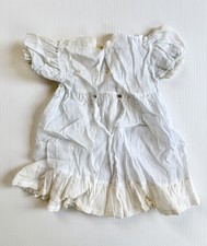 Antique Vintage Baby Girl Ivory Dress Muslin Lace Ruffle Handmade READ