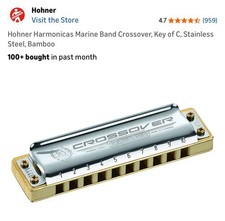 Hohner Marine Band Crossover Diatonic Harmonica Key of C With Case MBXOV-C