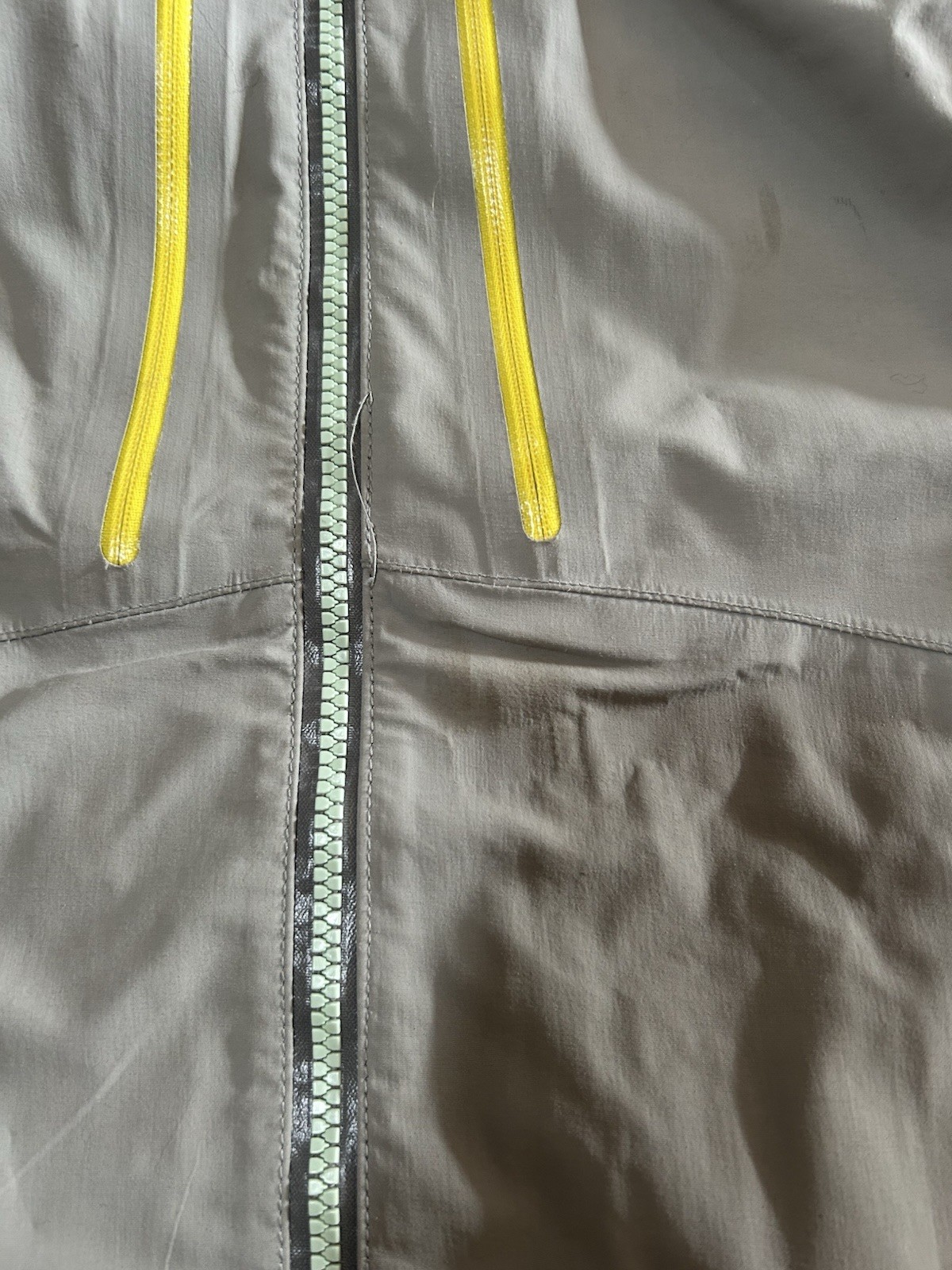 TREW Gear Ski Jacket Grey Neon Color Coat Large L Unisex Winter Sports Jacket