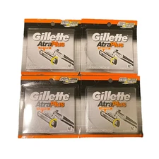 Lot of 4 Gillette Atra Plus Refill Razor Blade Cartridges, 40 Count, New, Sealed