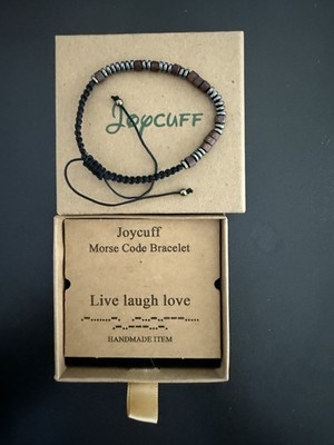 Joycuff Morse Code Friendship Bracelet Handmade Beaded  Live laugh love 