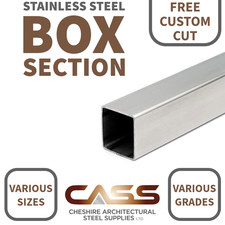 STAINLESS STEEL BOX SECTION-VARIOUS LENGTH/DIAMETER/WALL SIZE-FREE CUSTOM CUT