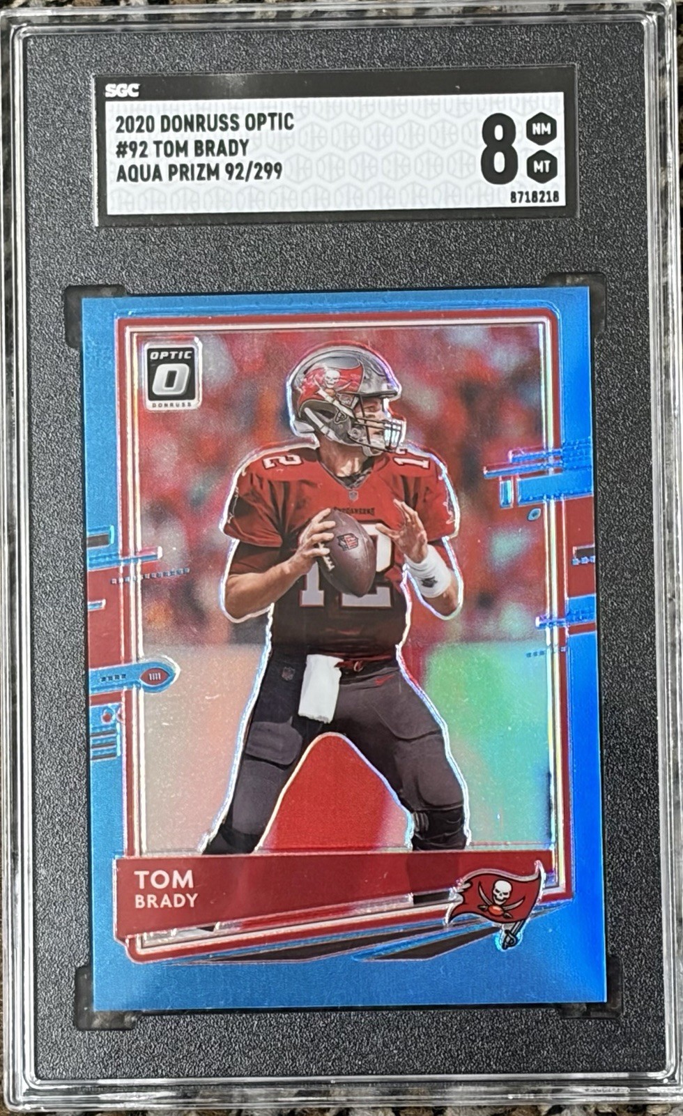 2020 Donruss Optic Tom Brady Aqua Prizm #92 /299 Iconic/Beautiful Card