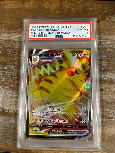 POKEMON 2023 Crown Zenith Coll Full Art PIKACHU Vmax Promo #286 PSA 8 RARE 2